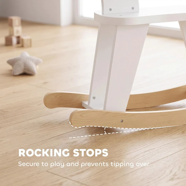 Alt view image 2 of 7 - Rocking Horse with Removable Fence for Toddlers 1.5-3 Years, White