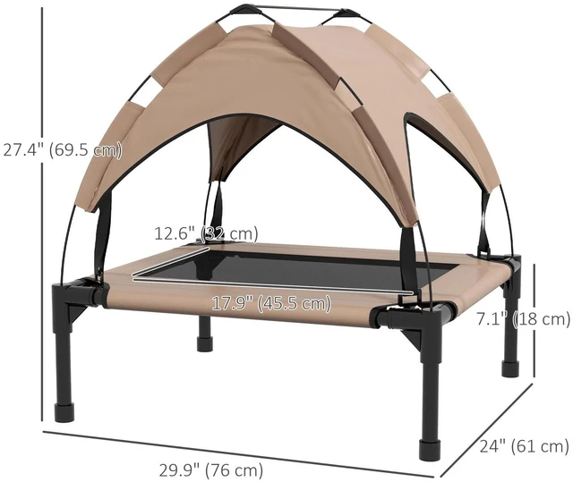 Alt view image 6 of 7 - Elevated Dog Bed Cooling with Canopy for Small Medium Sized