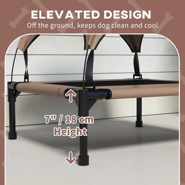Alt view image 4 of 7 - Elevated Dog Bed Cooling with Canopy for Small Medium Sized