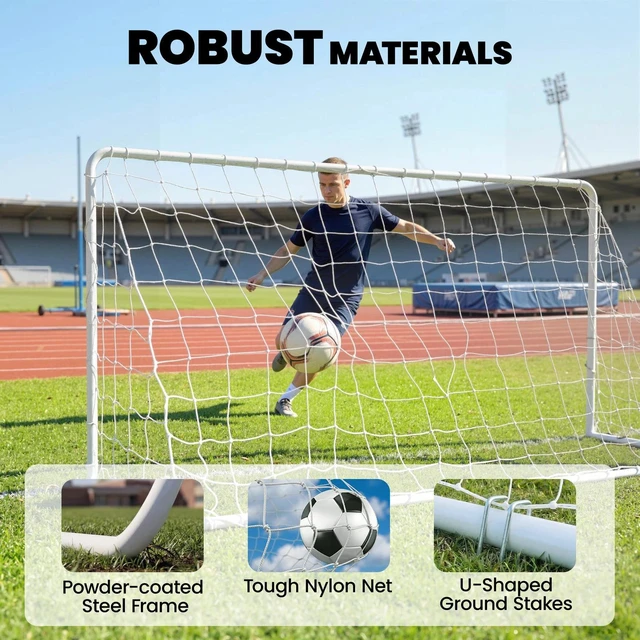 Alt view image 3 of 7 - Soozier Soccer Goal, 6 x 4ft Portable Practice Soccer Net with Steel Frame