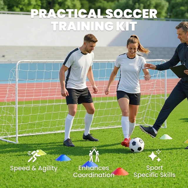 Alt view image 4 of 7 - Soozier Soccer Goal, 6 x 4ft Portable Practice Soccer Net with Steel Frame
