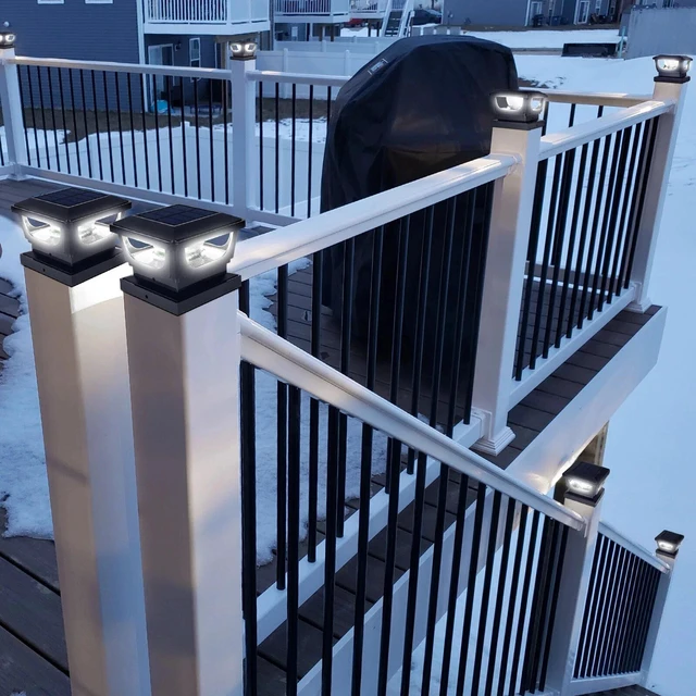 Alt view image 5 of 7 - 2X Solar Post Cap Lights Solar Fence Post Lights for 3x3 4x4in Post Garden Yard