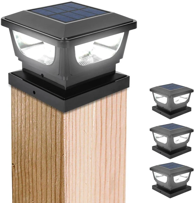 Main image of 2X Solar Post Cap Lights Solar Fence Post Lights for 3x3 4x4in Post Garden Yard
