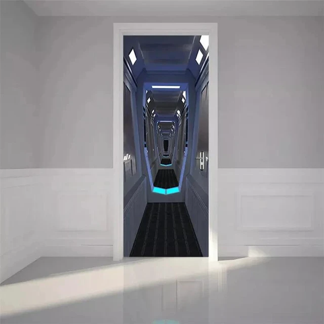 Alt view image 3 of 6 - 3D Wall Art Spaceship Space Station Decorative Wall Sticker Decal Wrap Murals