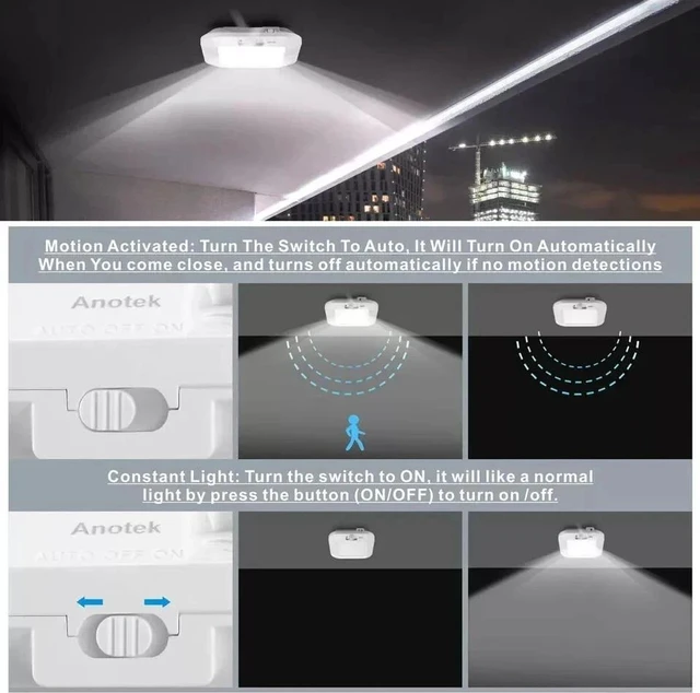 Alt view image 4 of 7 - Rechargeable LED Motion Sensor Ceiling Light & Remote,Battery Operated Shed Ligh