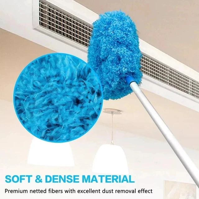 Alt view image 5 of 6 - Ceiling Fan Cleaner Duster Reusable Microfiber Blade Blue