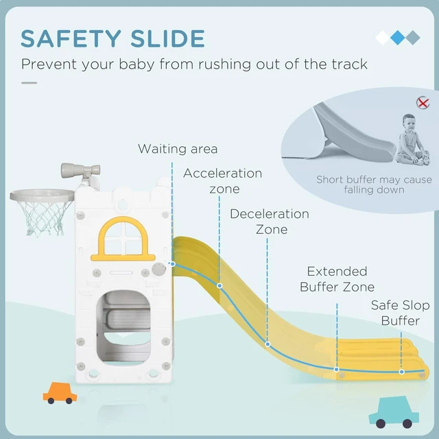 Alt view image 2 of 7 - 5 in 1 Toddler Slide for Kids Aged 1-3 Years, Yellow
