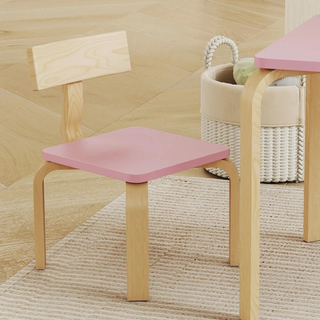 Alt view image 7 of 7 - Kids Table and 2 Chair Set, Toddler Table and Chairs, Pink