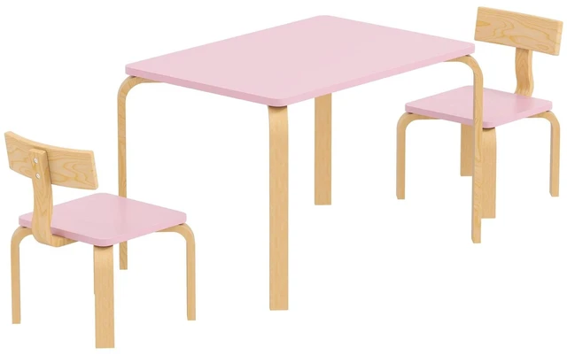 Main image of Kids Table and 2 Chair Set, Toddler Table and Chairs, Pink