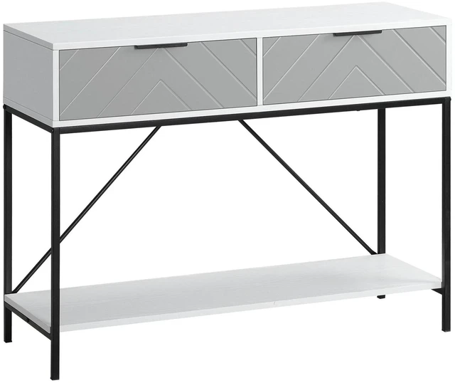Main image of Modern Console Table w/ 2 Drawers & Open Shelf for Entryway Living Room, White