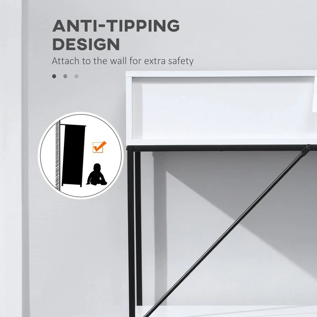 Alt view image 6 of 7 - Modern Console Table w/ 2 Drawers & Open Shelf for Entryway Living Room, White