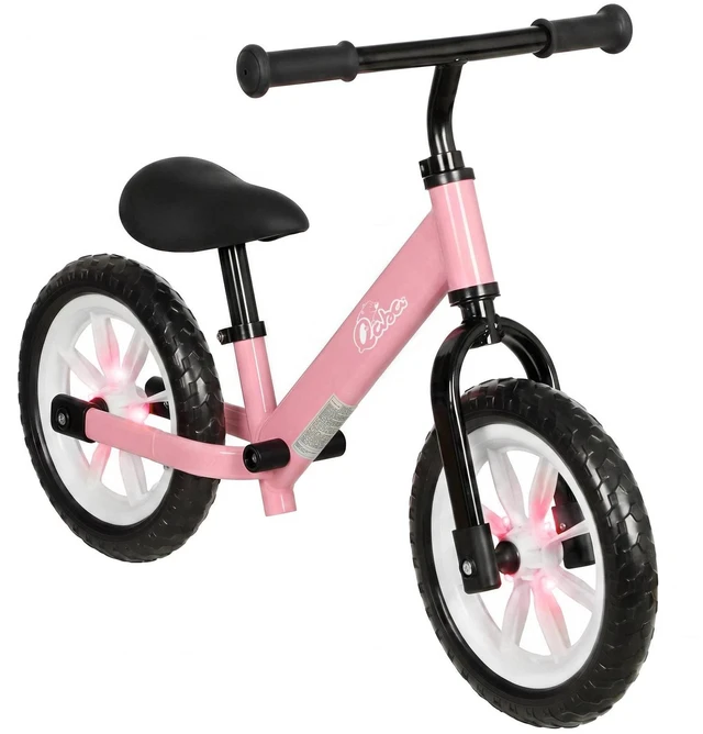 Alt view image 7 of 7 - Balance Bike with Lighting Wheels, Adjustable Handlebar, Pink
