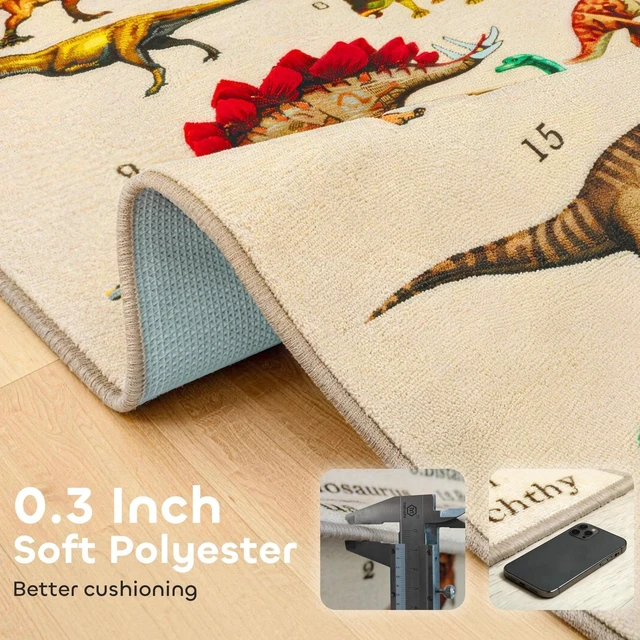 Alt view image 6 of 7 - Large Play Mat 79" x 59" for Toddlers, Living Room with Dinosaur Pattern