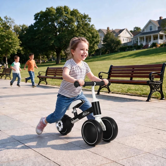 Alt view image 7 of 7 - Balance Bike with Lighting Wheel, Baby Bike for 12-24 Months, Black