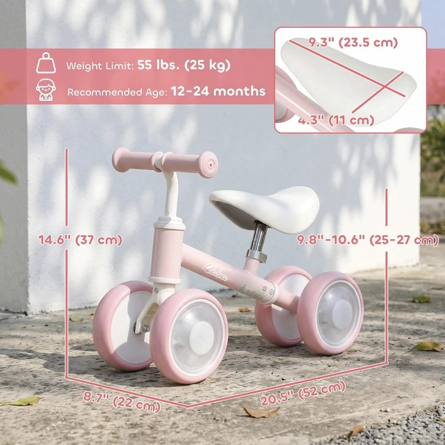 Alt view image 3 of 7 - Baby Balance Bike for 12-24 Months Boys and Girls Pink