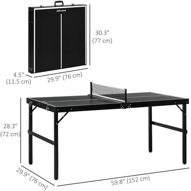 Alt view image 2 of 7 - Mid-size Table Tennis Table Folding Outdoor Ping Pong Table