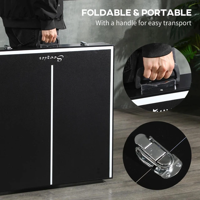 Alt view image 4 of 7 - Mid-size Table Tennis Table Folding Outdoor Ping Pong Table