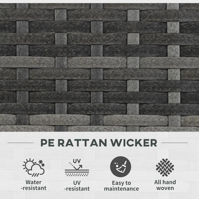 Alt view image 5 of 7 - Wicker Raised Garden Bed with Trellis, 42" Outdoor Planter, Grey
