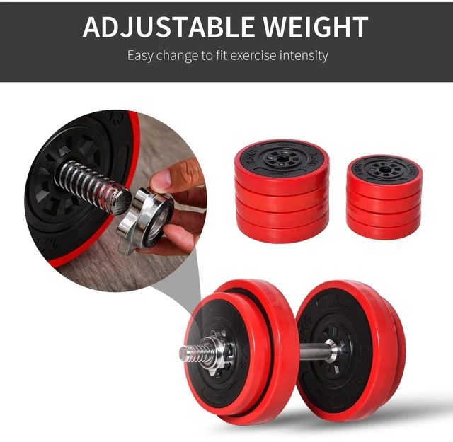 Alt view image 3 of 7 - Adjustable 44lbs Barbell & Dumbbell Set Ergonomic Fitness Exercise in Home Gym