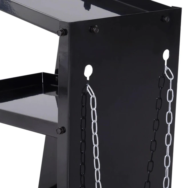 Alt view image 7 of 7 - 3 Tier Welding Cart Universal Storage for Tanks Gas Bottles Safety Chain Black