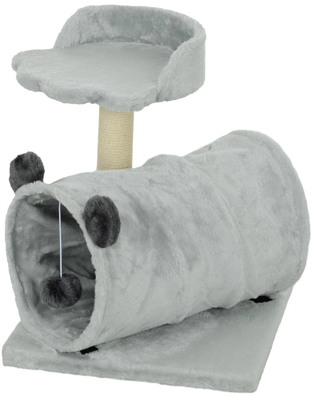 Main image of 47cm Cat Tree with Scratching Post, Cat Bed, Cat Tunnel, Toy Ball, Grey