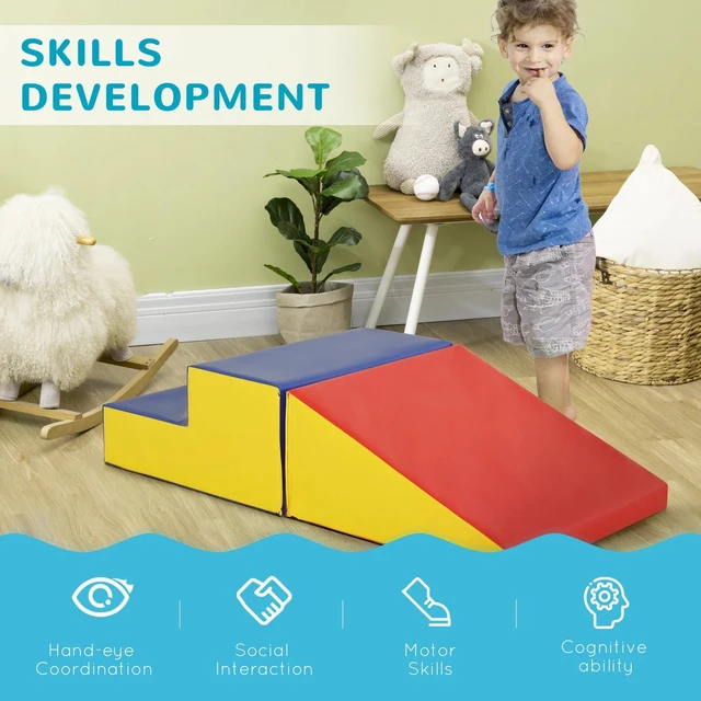 Alt view image 6 of 7 - 2 Piece Climb and Crawl Activity Playset Soft Safe Foam for Toddler Learning Toy