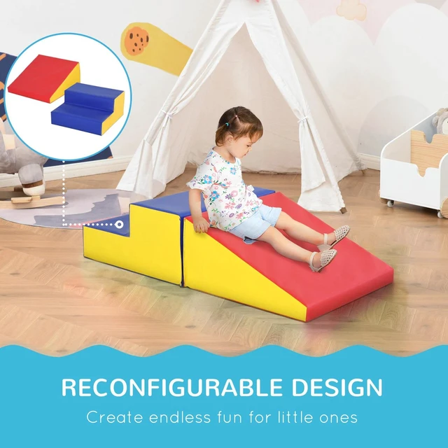Alt view image 5 of 7 - 2 Piece Climb and Crawl Activity Playset Soft Safe Foam for Toddler Learning Toy