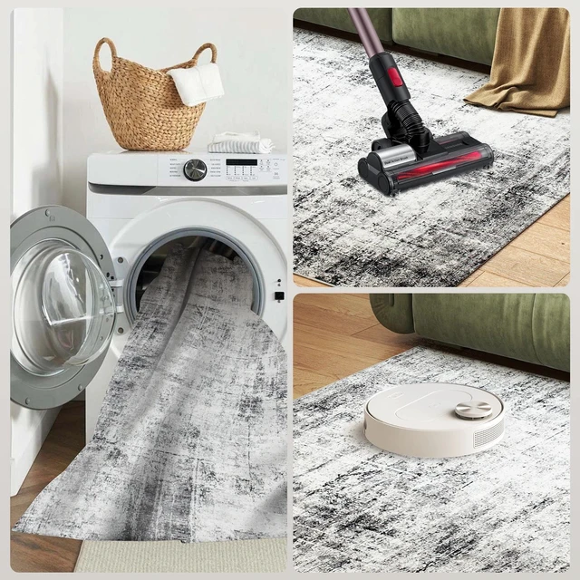 Alt view image 7 of 7 - Area Rug 8x10, Modern Abstract Washable Rug for Living Room, Grey