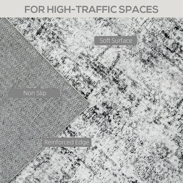 Alt view image 4 of 7 - Area Rug 8x10, Modern Abstract Washable Rug for Living Room, Grey