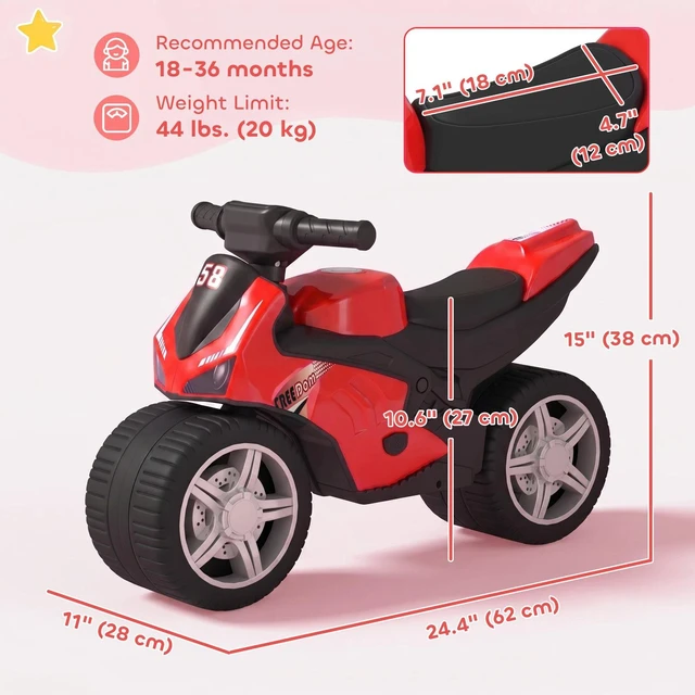 Alt view image 2 of 7 - Balance Bike with Music for Toddlers 1-3 Years, Red