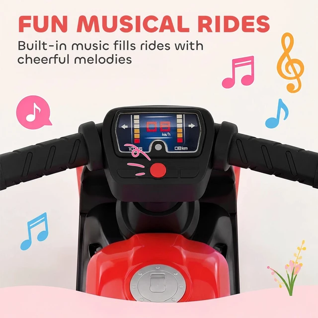 Alt view image 3 of 7 - Balance Bike with Music for Toddlers 1-3 Years, Red