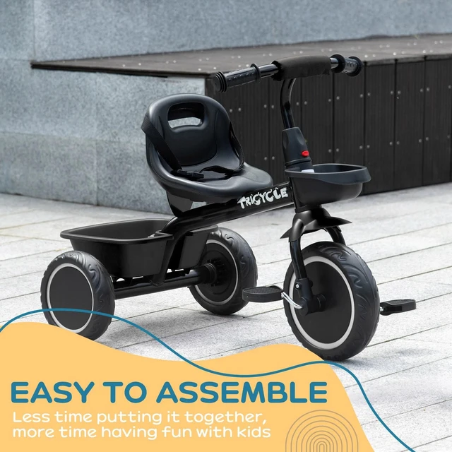 Alt view image 7 of 7 - Tricycle for 2-5 Years Old, Toddler Bike, Black