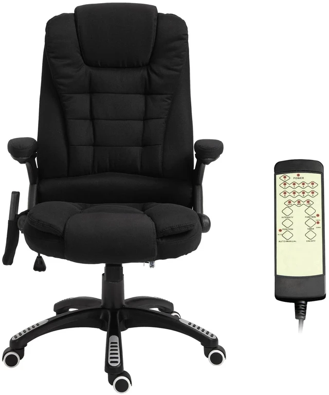 Main image of Home Office Massage Chair High Back Chair w/ Reclining, Swivel Wheels, Black