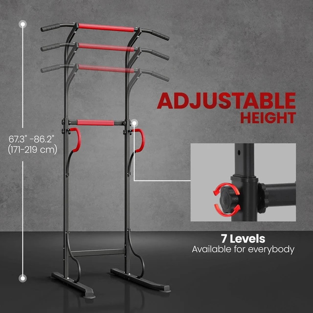 Alt view image 4 of 7 - Power Tower Station Pull Up Bar Dip Station for Home Gym Workout Equipment