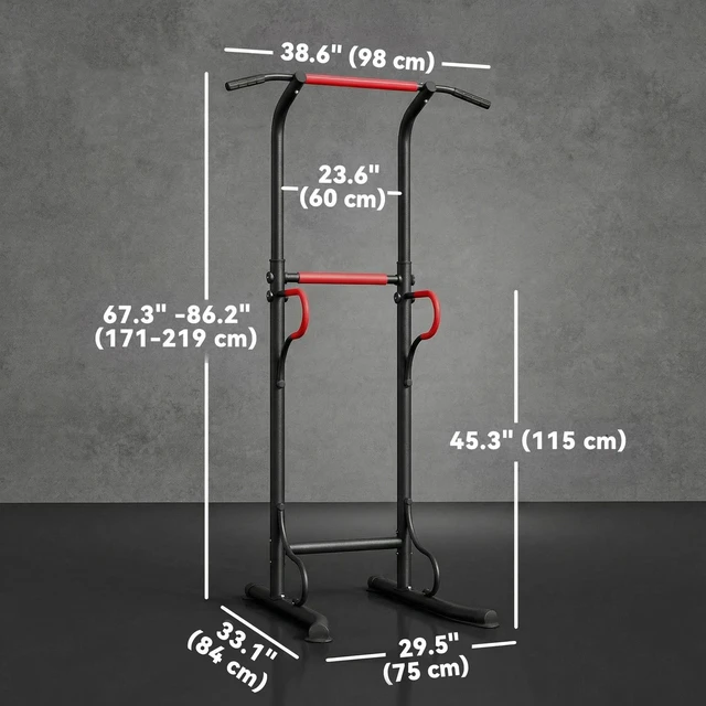 Alt view image 2 of 7 - Power Tower Station Pull Up Bar Dip Station for Home Gym Workout Equipment