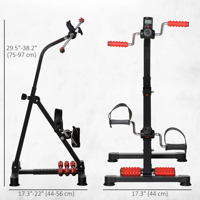Alt view image 3 of 7 - Portable Exercise Bike for Home w/ Muscle-Loosening Massagers, Cardio Equipment