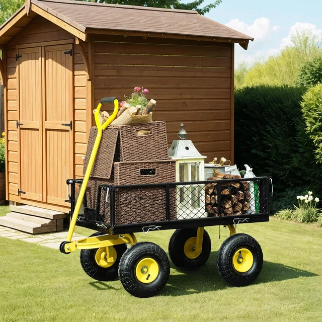 Alt view image 6 of 7 - Garden Cart with Removable Sides, 10" All-Terrain Wheels