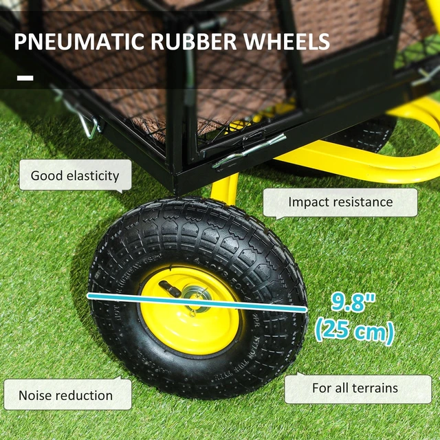 Alt view image 3 of 7 - Garden Cart with Removable Sides, 10" All-Terrain Wheels