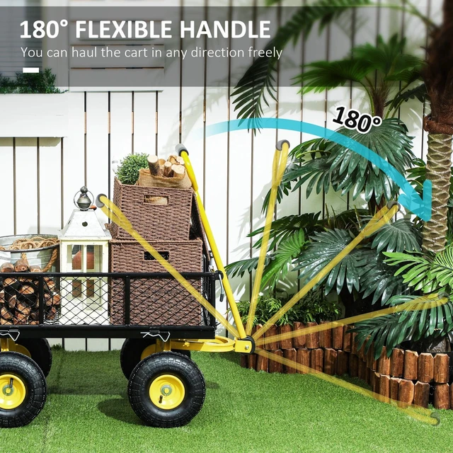 Alt view image 5 of 7 - Garden Cart with Removable Sides, 10" All-Terrain Wheels