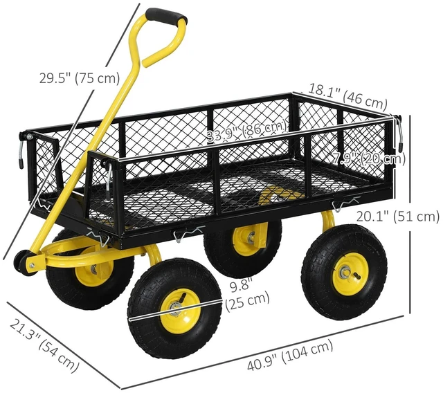 Alt view image 2 of 7 - Garden Cart with Removable Sides, 10" All-Terrain Wheels