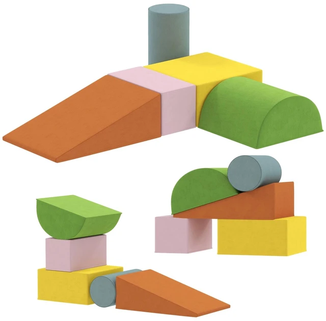 Main image of Climbing Toys for Toddlers, Soft Foam Climbing Blocks, Orange/Green