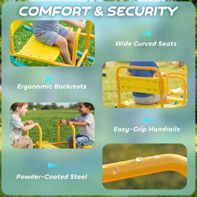 Alt view image 3 of 7 - 2 in 1 Teeter Totter Seesaw for Kids Age 3-8 for Indoor Outdoor