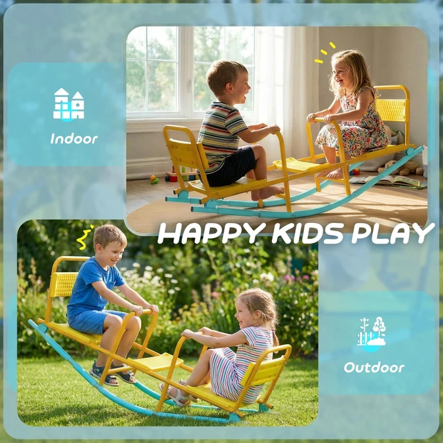 Alt view image 4 of 7 - 2 in 1 Teeter Totter Seesaw for Kids Age 3-8 for Indoor Outdoor