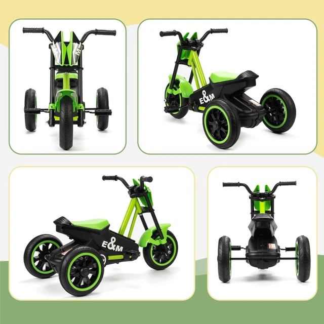 Alt view image 6 of 7 - Kids Tricycle Baby Trike, Kids Trike with Pedal for Boys and Girls, Green
