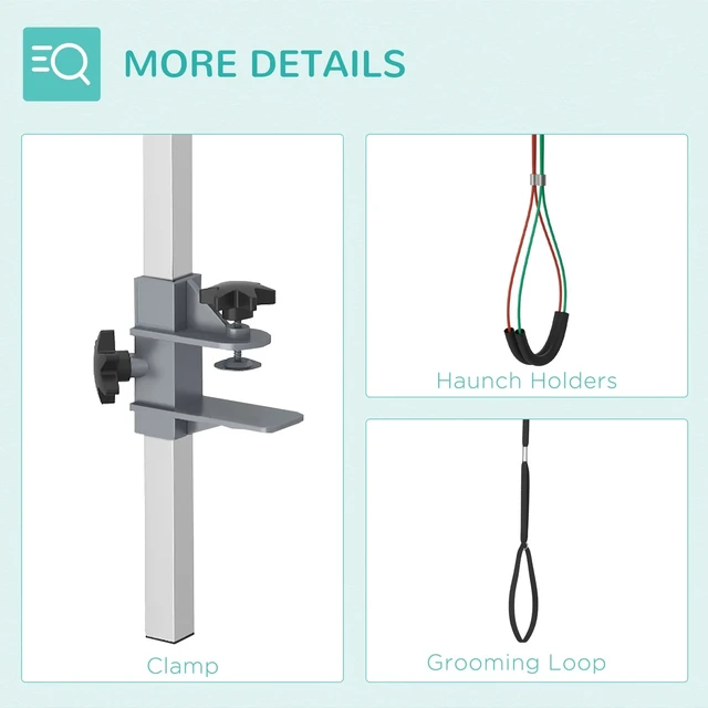 Alt view image 6 of 7 - Adjustable Pet Grooming Arm Foldable Grooming Holder w/ Clamp, for Medium Dogs