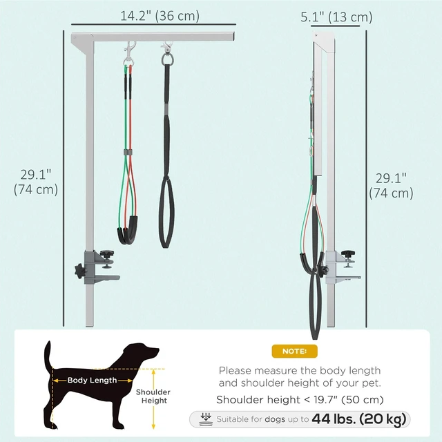 Alt view image 2 of 7 - Adjustable Pet Grooming Arm Foldable Grooming Holder w/ Clamp, for Medium Dogs