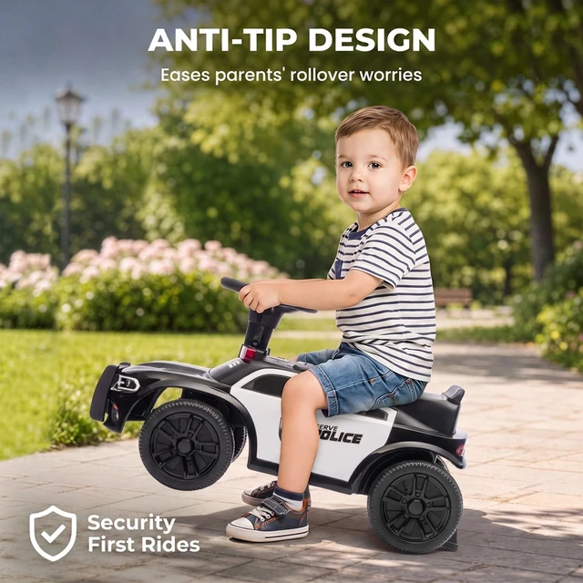 Alt view image 4 of 7 - Toddler Push Car, Foot to Floor Ride on Car with Light, Music, Black