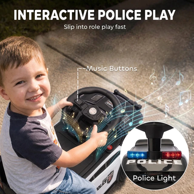 Alt view image 7 of 7 - Toddler Push Car, Foot to Floor Ride on Car with Light, Music, Black