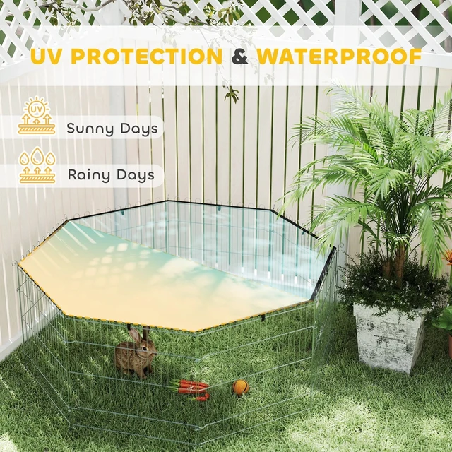 Alt view image 4 of 7 - 8 Pannels Foldable Pet Playpen with Top Cover for Dogs, Cats