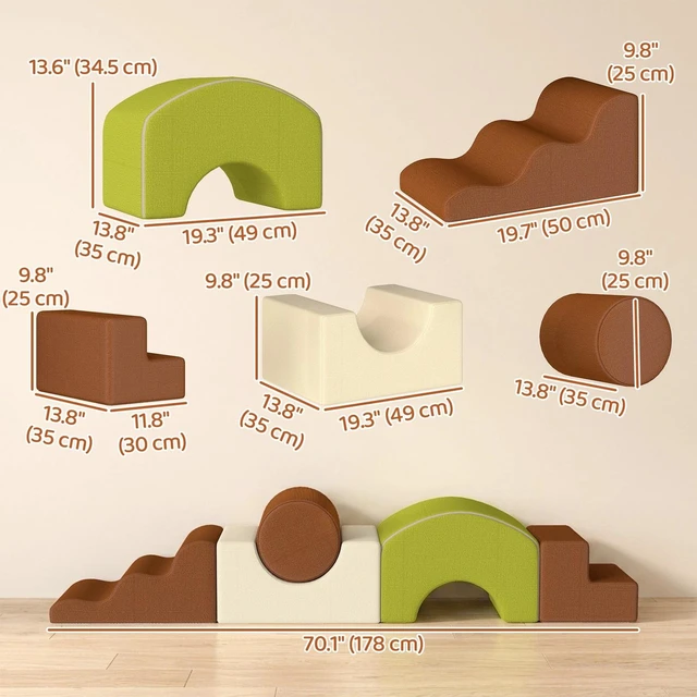 Alt view image 3 of 7 - Toddlers Climbing Toys, 5PCs Foam Climbing Blocks with Non-Slip Bottom